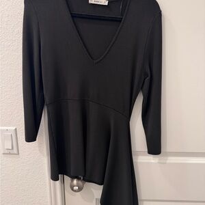 Zara Black Knit V-Neck Top